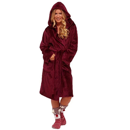 Women's Long Bathrobe With Belt by GJG Denim