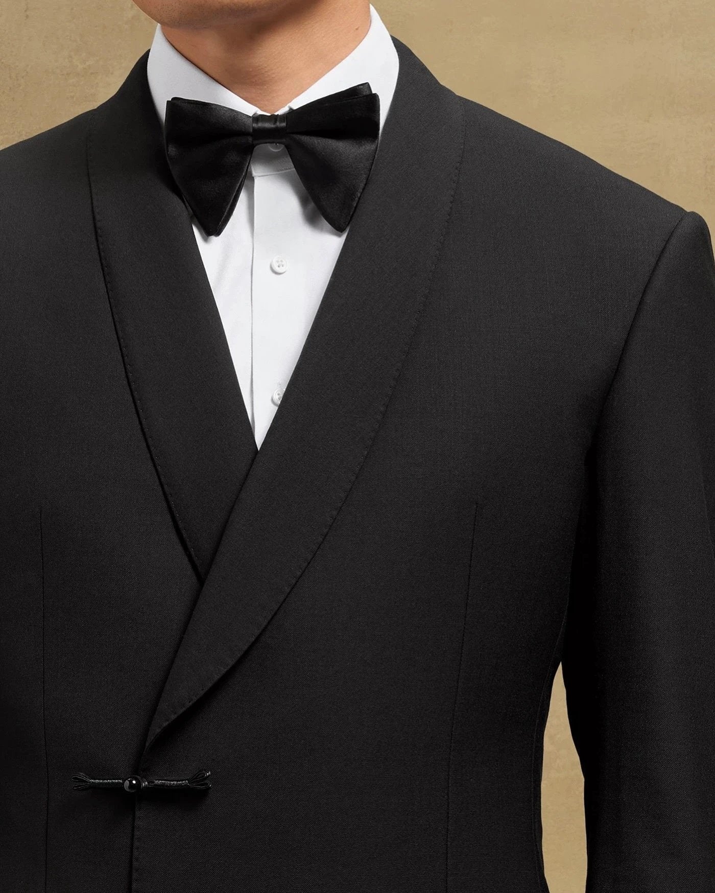 Men's Retro Solid Color Collar Two-piece Suit by GJG Denim