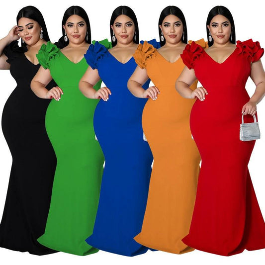 European And American Fashion Plus Size Women Backless Dress by GJG Denim