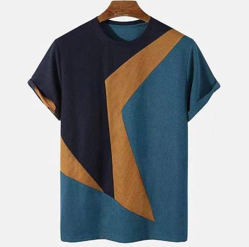 Striped 3D Printed Short Sleeve Shirt For Men by GJG Denim