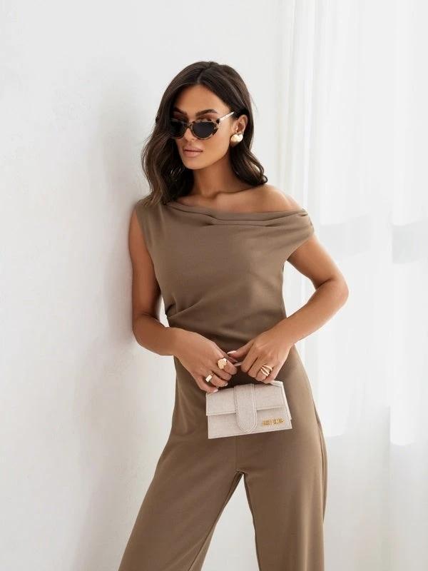 Sexy Jumpsuits For Women Falling Straps Business Rompers Elegant Straight Long Pants Rompers Fastened With A Zipper On The Side. by GJG Denim