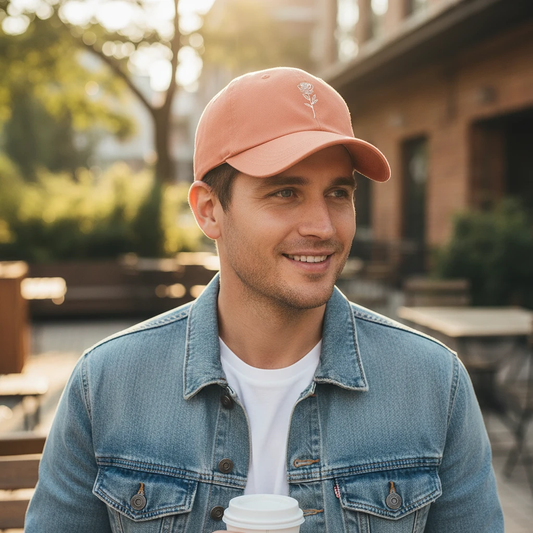 Men's Casual Simple Rose Washed Baseball Cap by GJG Denim