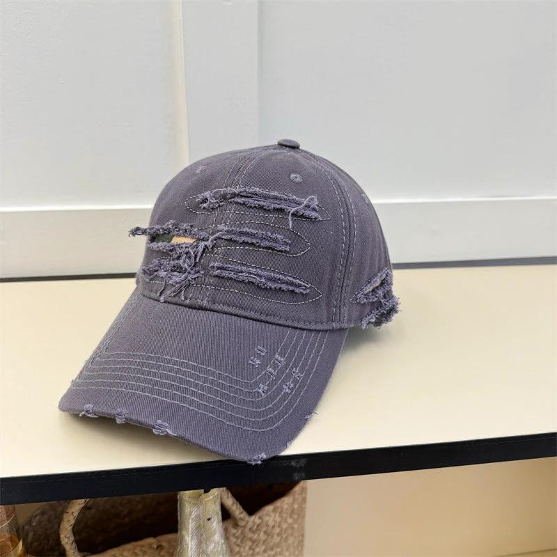 Men's Old Ripped Soft Top Baseball Cap by GJG Denim