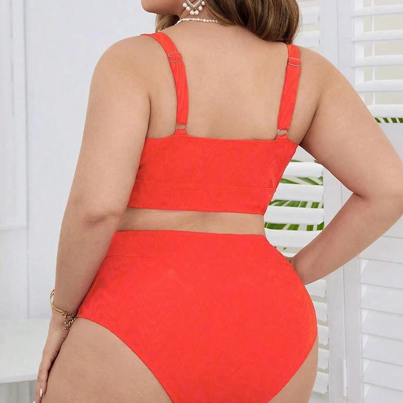 Women's Halter Strap Plus Size Split Bikini by GJG Denim