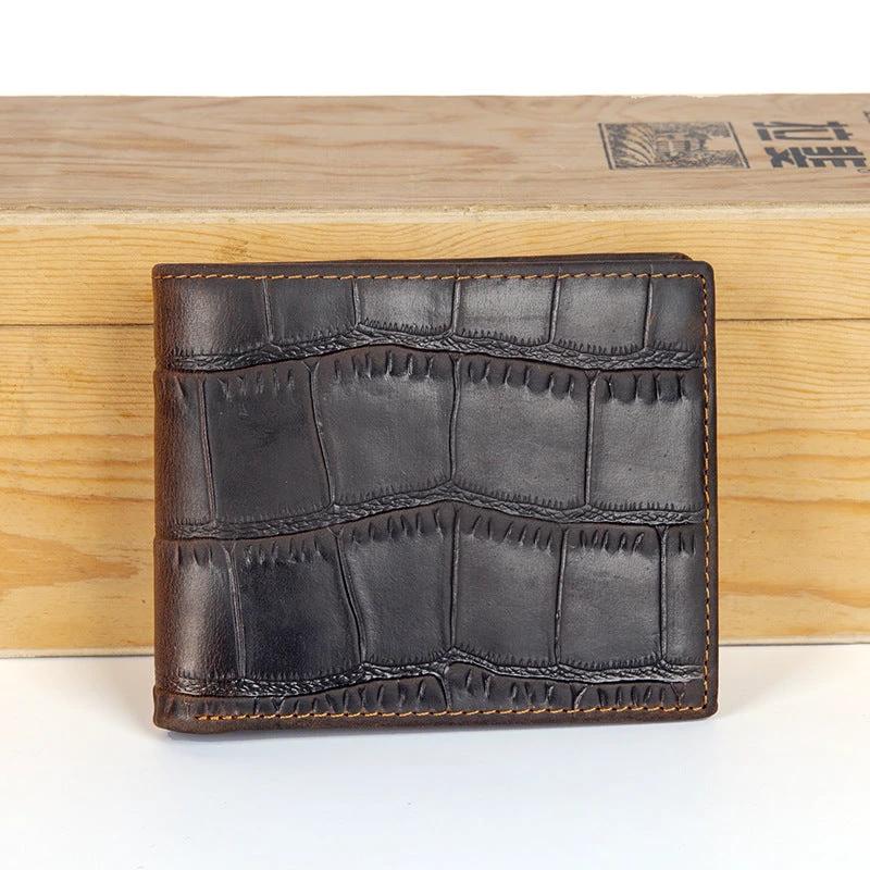 Horizontal First-layer Cowhide Wallet For Men by GJG Denim