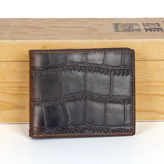 Horizontal First-layer Cowhide Wallet For Men by GJG Denim