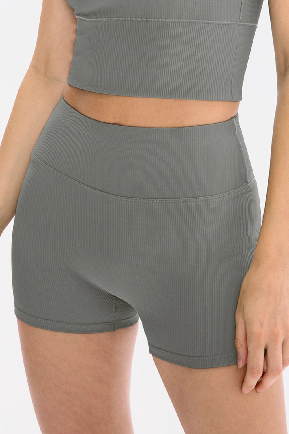 Slim Fit Wide Waistband Sports Shorts by Lady Ros