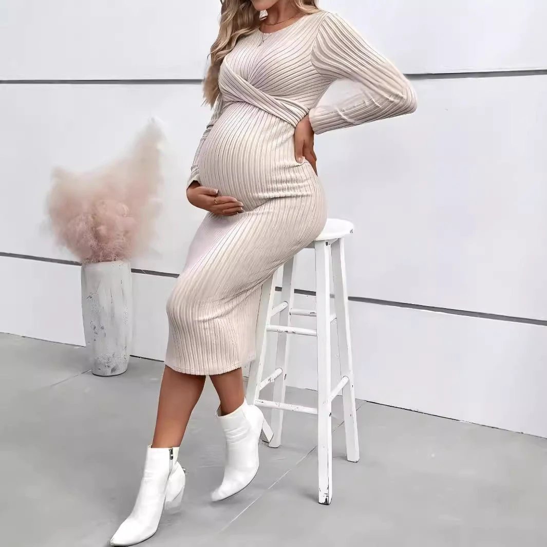 Long Sleeve Maternity Women Dress by GJG Denim