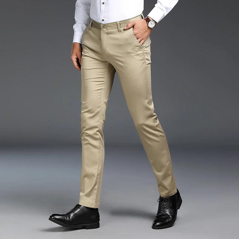 Men's Business Casual Non-ironing Slim Fit Pants by GJG Denim