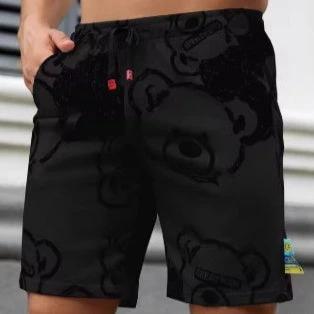 Bear Print Shorts For Men by GJG Denim