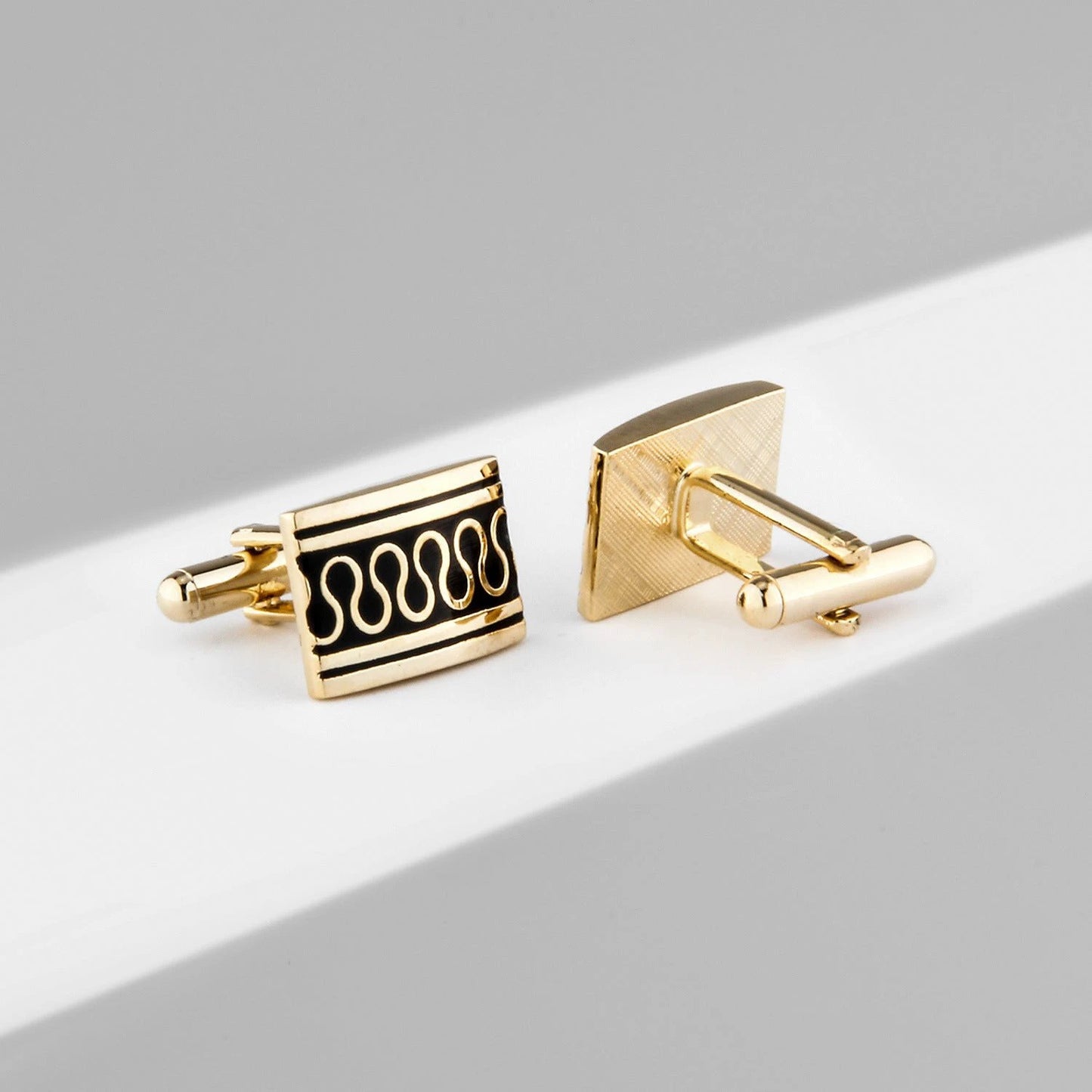 Enamel Gold Plated Copper Cufflinks For Men by GJG Denim