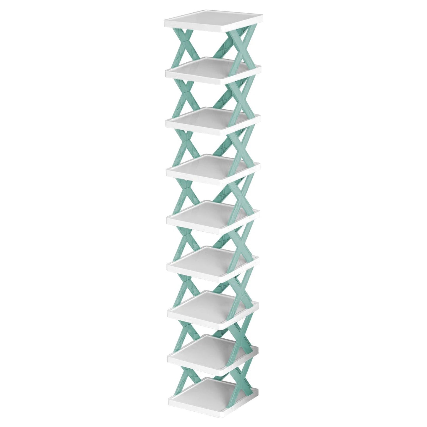 1Pc 9Tier Narrow Entryway Shoe Rack Plastic Vertical Shoe Organizer Space Saving Free Standing by GJG Denim