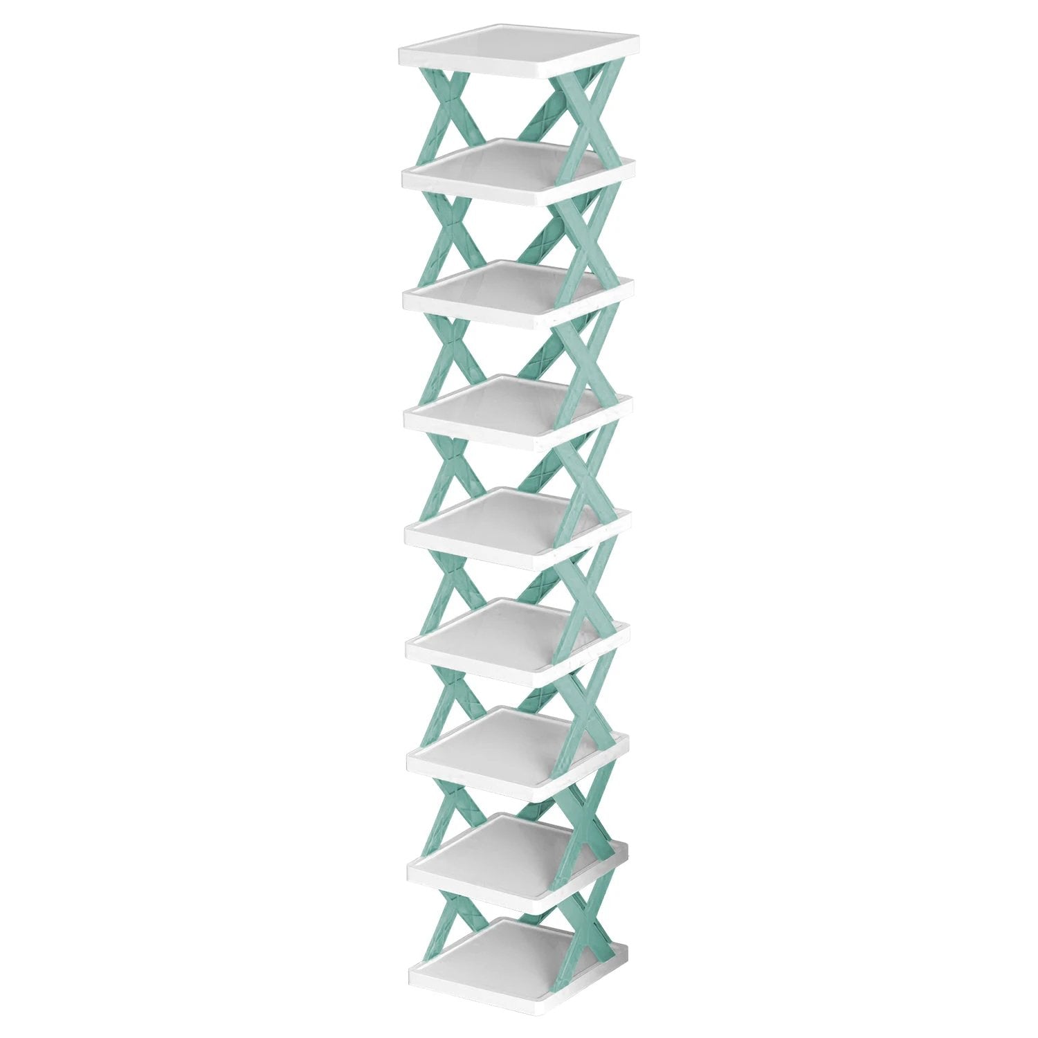 1Pc 9Tier Narrow Entryway Shoe Rack Plastic Vertical Shoe Organizer Space Saving Free Standing by GJG Denim