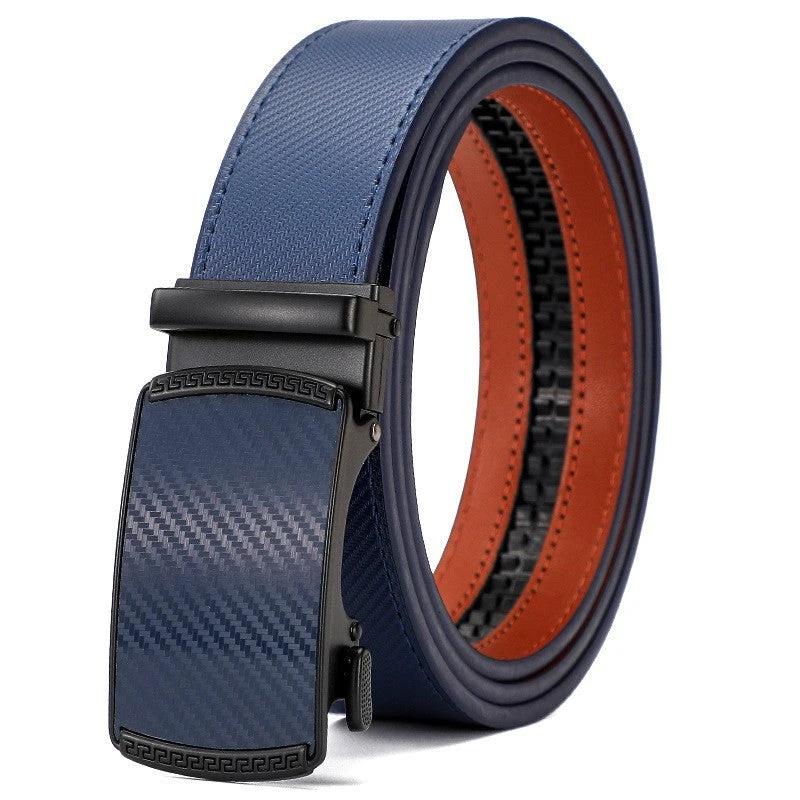 Automatic Buckle Leisure Business Belt Cowhide Belt by GJG Denim