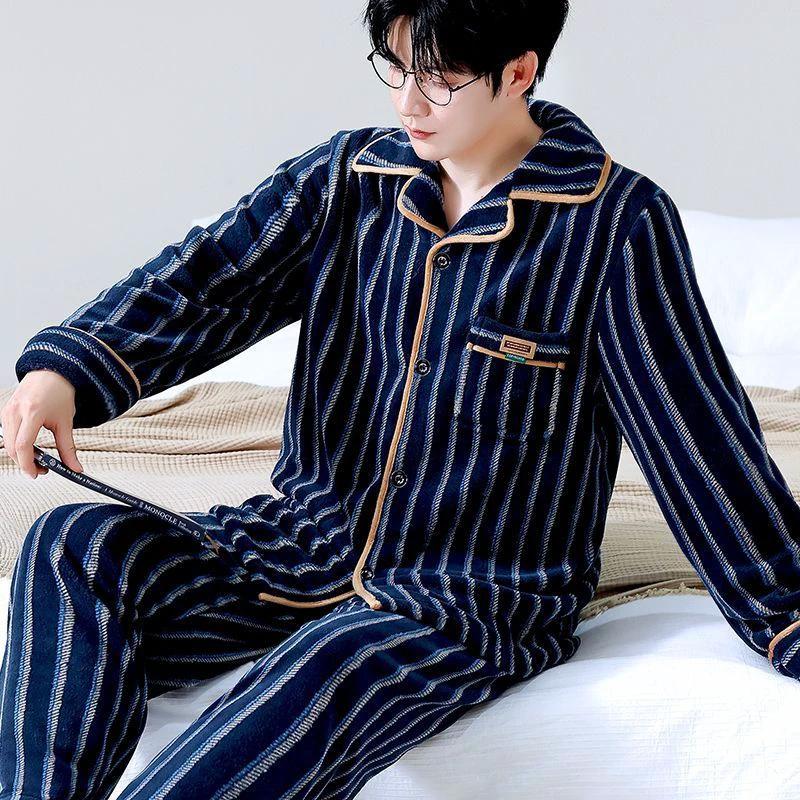 Men's Thick Fleece Pajama Set by GJG Denim