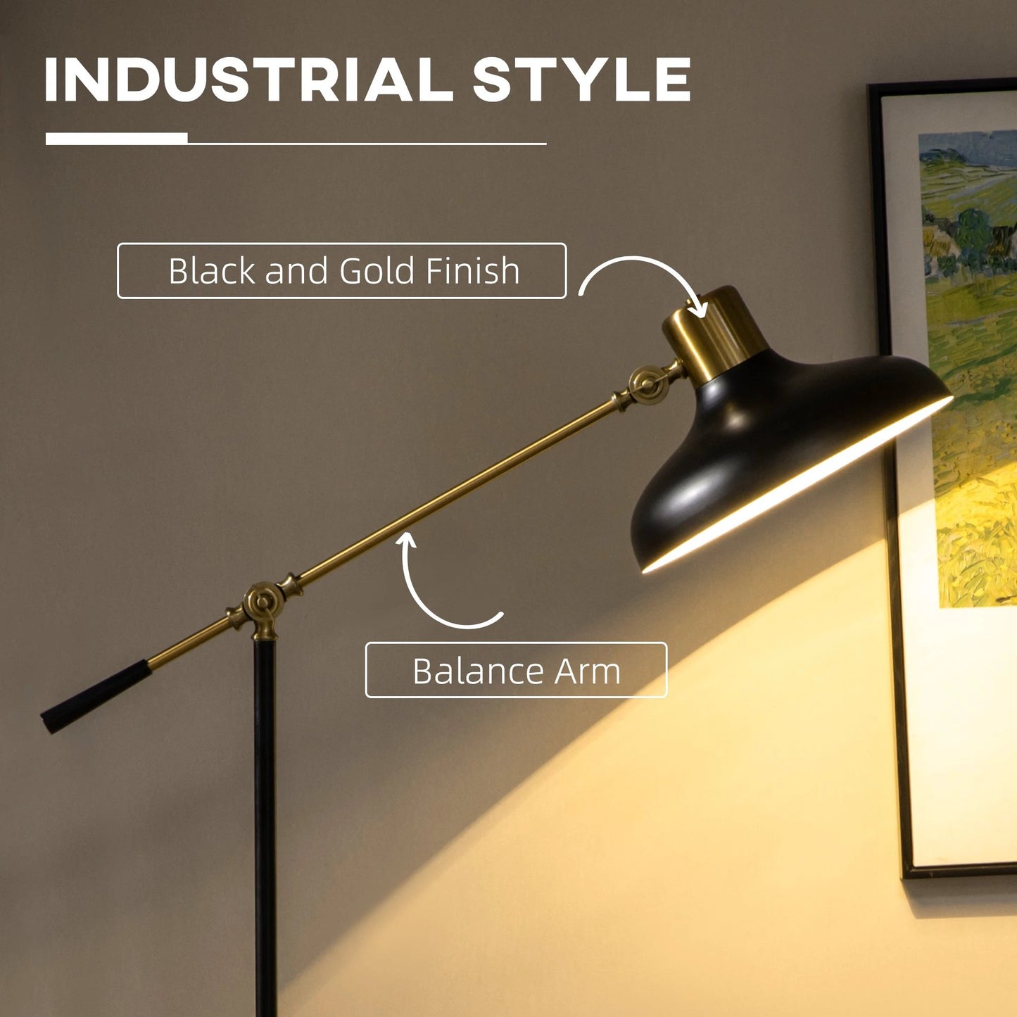 Adjustable Floor Lamp For Living Room by GJG Denim
