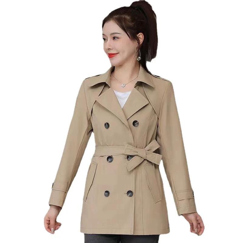 Elegant Slimming British Style Petite Top Student Double Breasted Coat by GJG Denim