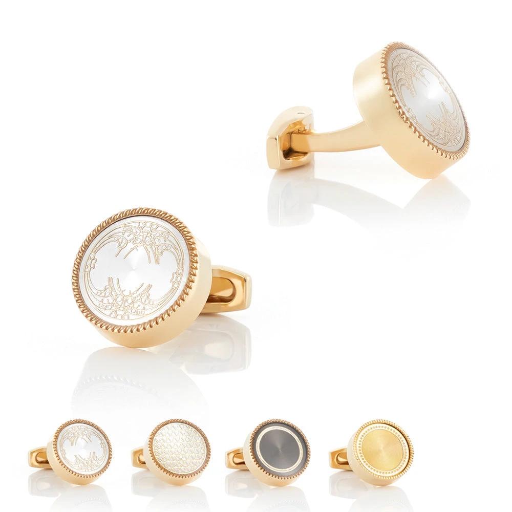 Men's Round CD Enamel Cufflinks by GJG Denim