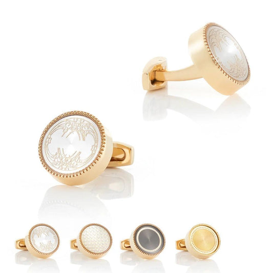 Men's Round CD Enamel Cufflinks by GJG Denim