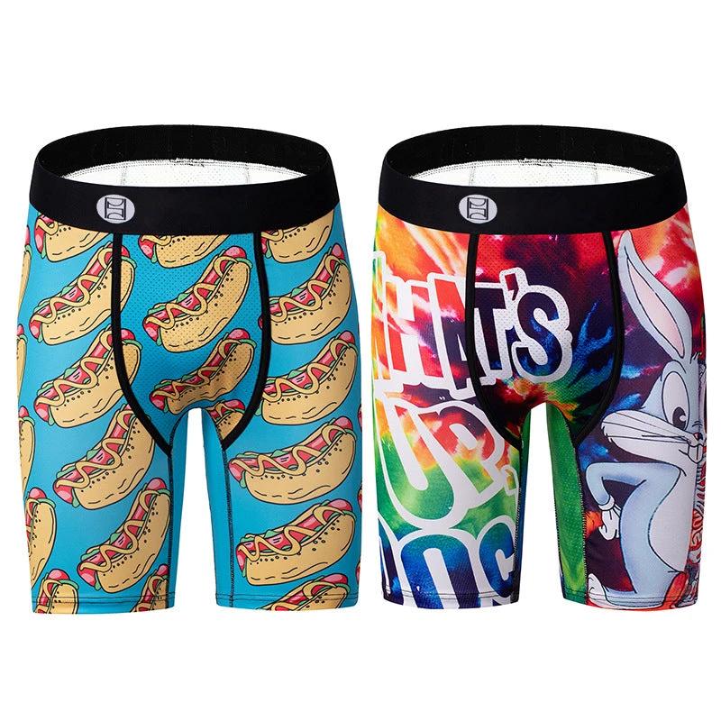 Cartoon Printed Quick-dry Men's Sports Fitness Extended Underwear by GJG Denim