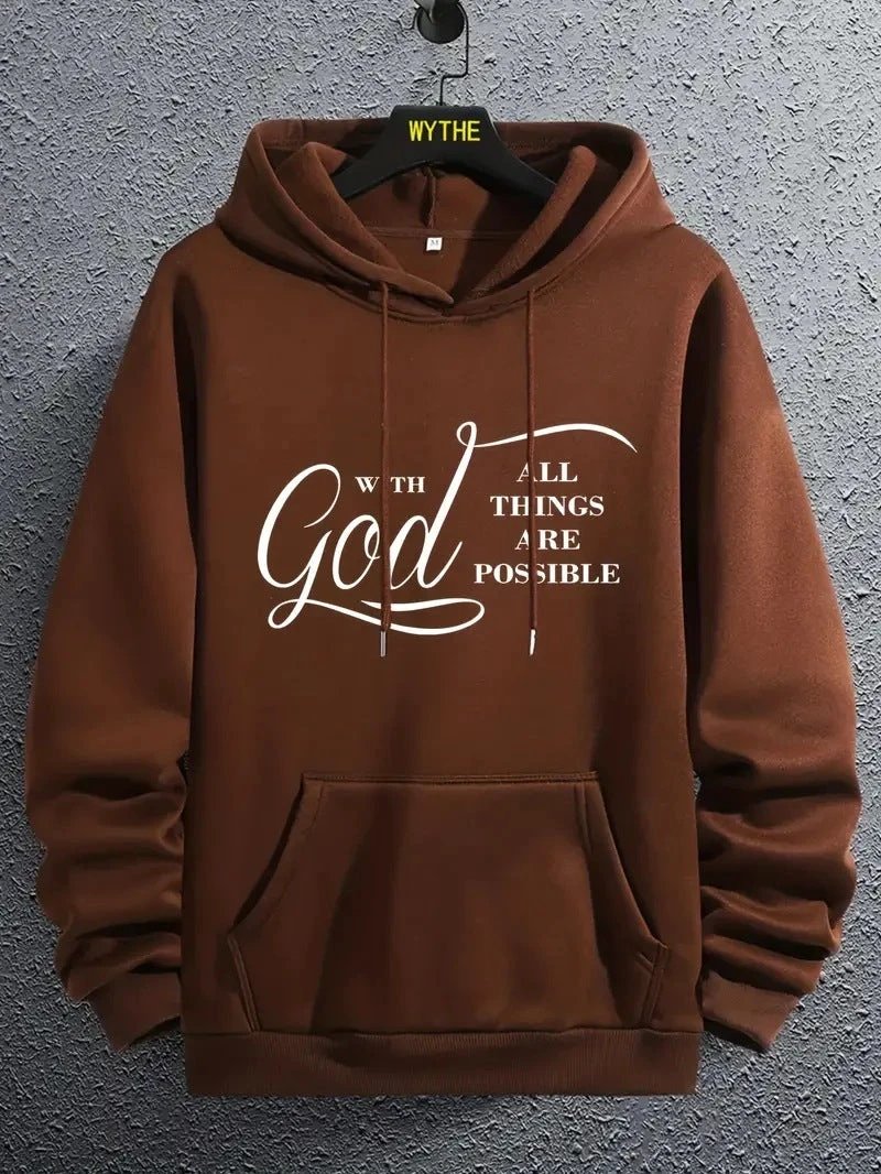 Men's "With God All Things Are Possible" Hoodies by GJG Denim