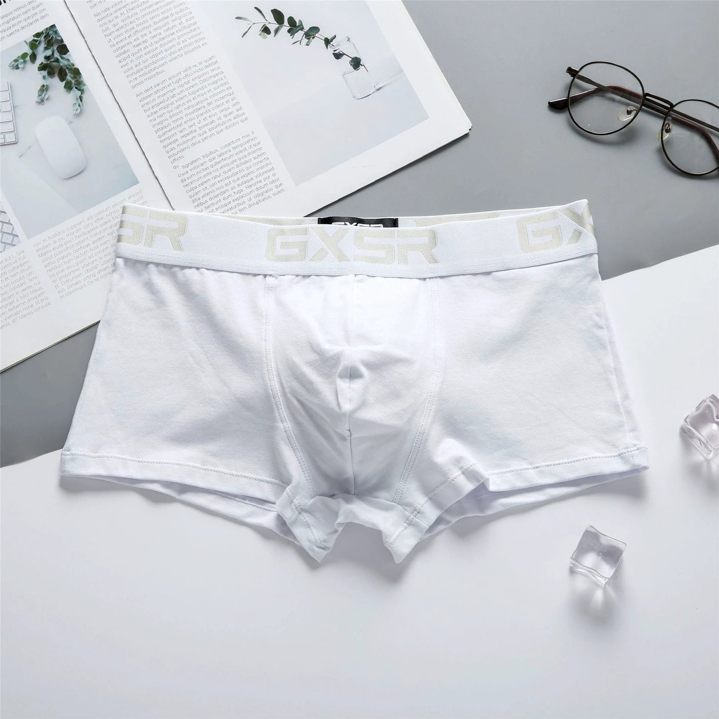 Men's Purified Cotton Low Waist Breathable Comfortable Solid Color Underwear by GJG Denim