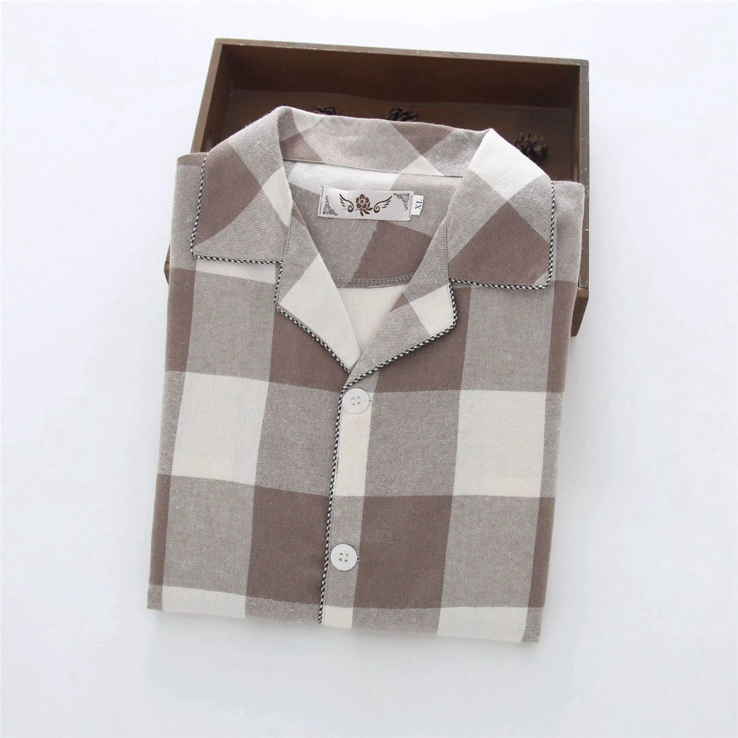 Men's Warm Cloth Flannel Pajama Set by GJG Denim