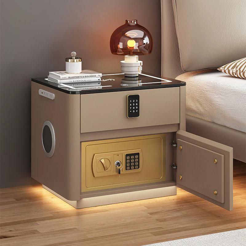 Bedroom Multi-functional Smart Safe Bedside Table Wireless Integrated Charging Safe by GJG Denim