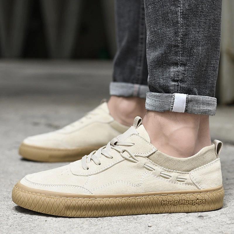 Men's Low Top Nubuck Leather Sneakers by GJG Denim