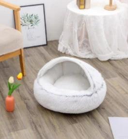 2 In 1 Dog And Cat Bed Pet Winter Bed Round Plush Warm Bed House Soft Long Plush Pets Bed Pet Products by GJG Denim