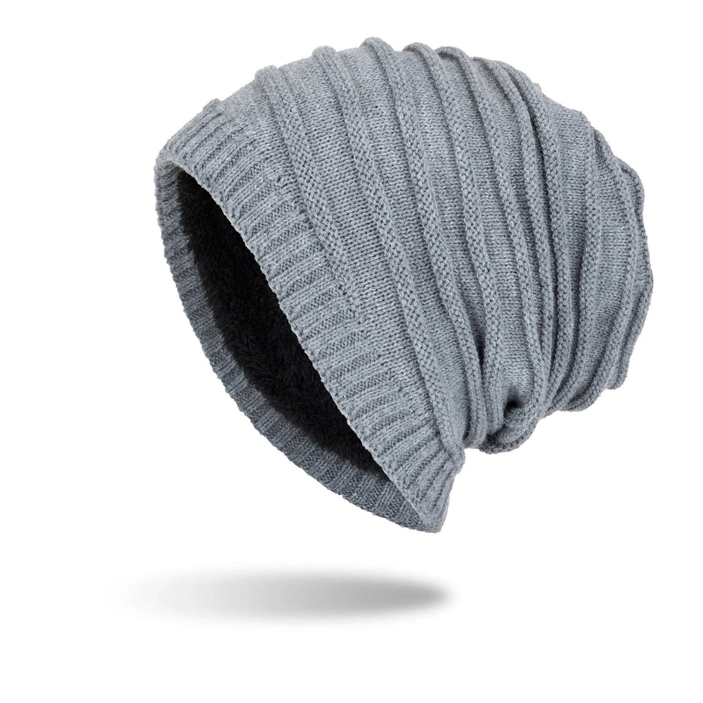 Men's Plush Warm Knit Ear Guards Beanie by GJG Denim