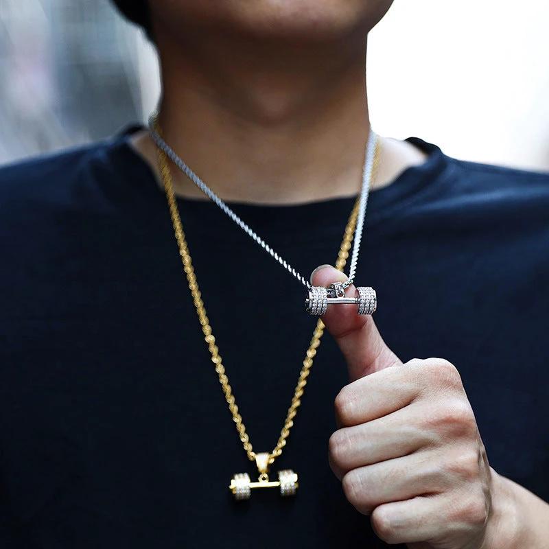 Dumbbell Necklace For Men by GJG Denim