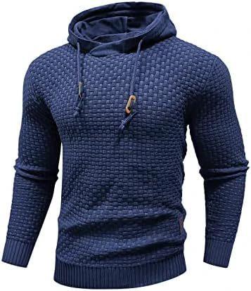 Men's Long Sleeve Solid Color Hooded Sweater by GJG Denim