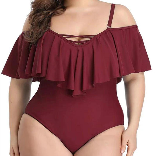 Ruffled plus size slimming bikini by GJG Denim