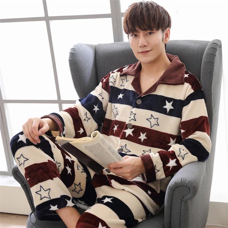 Men's Warm Casual Pajamas by GJG Denim