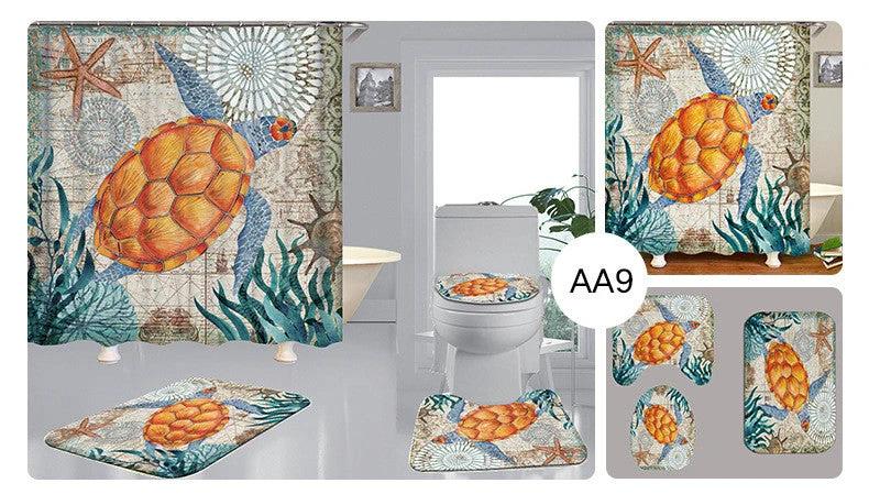 Printed Shower Curtain by GJG Denim