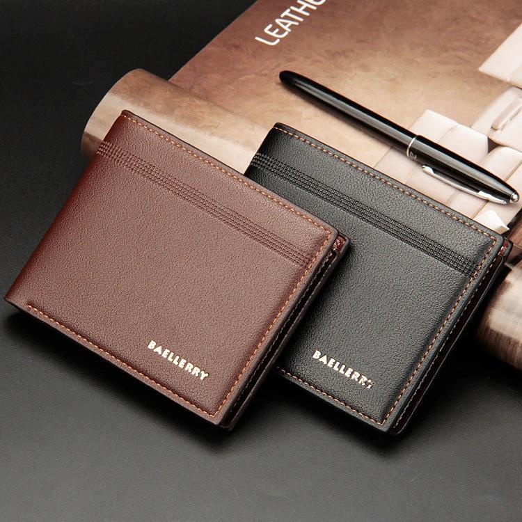 Men's Business Casual Short PU Wallet by GJG Denim