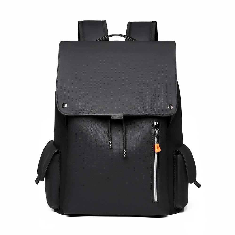 Men's Large Capacity Laminated Leather Fashionable Backpack by GJG Denim