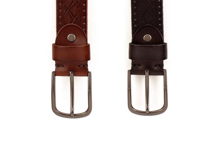 Men's Leather Pin Buckle Belt by GJG Denim