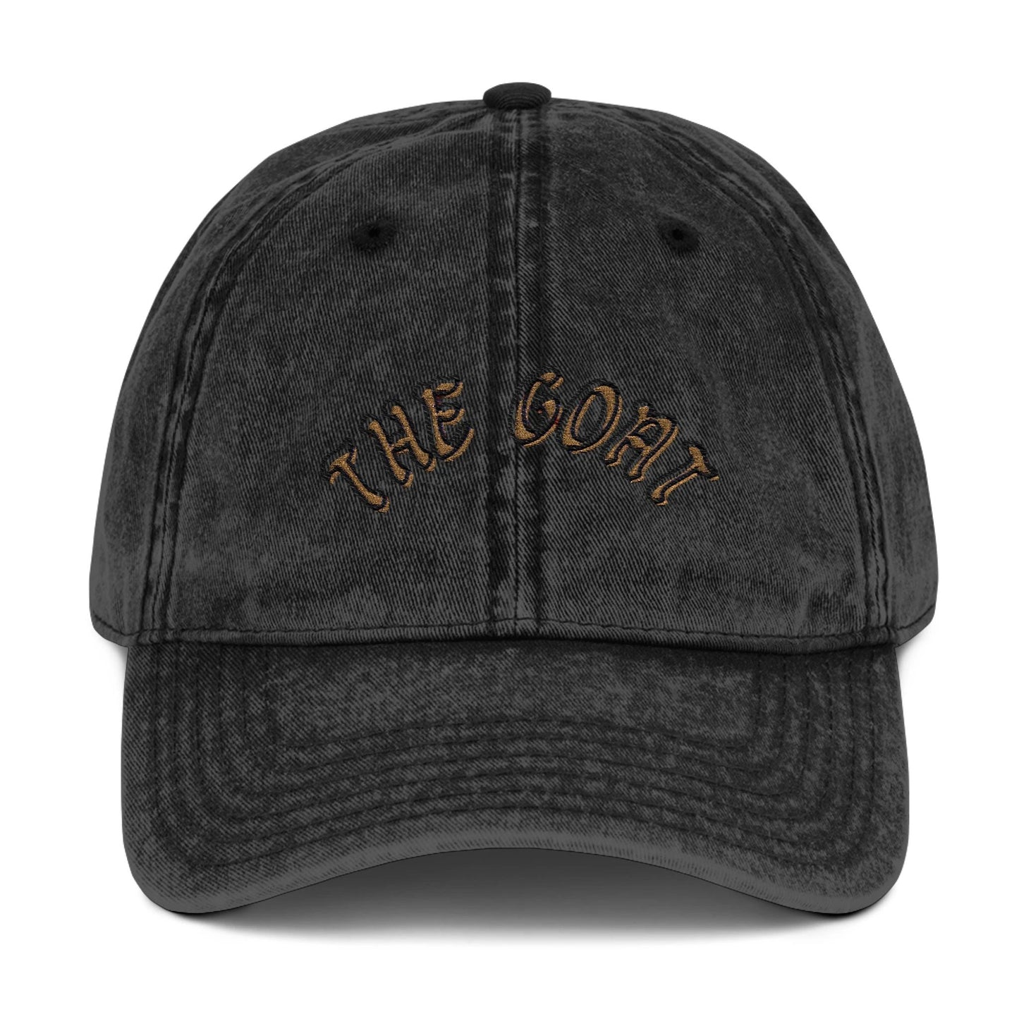 Vintage Embroidered Cap - 'The GOAT' Adjustable Hat by Printify