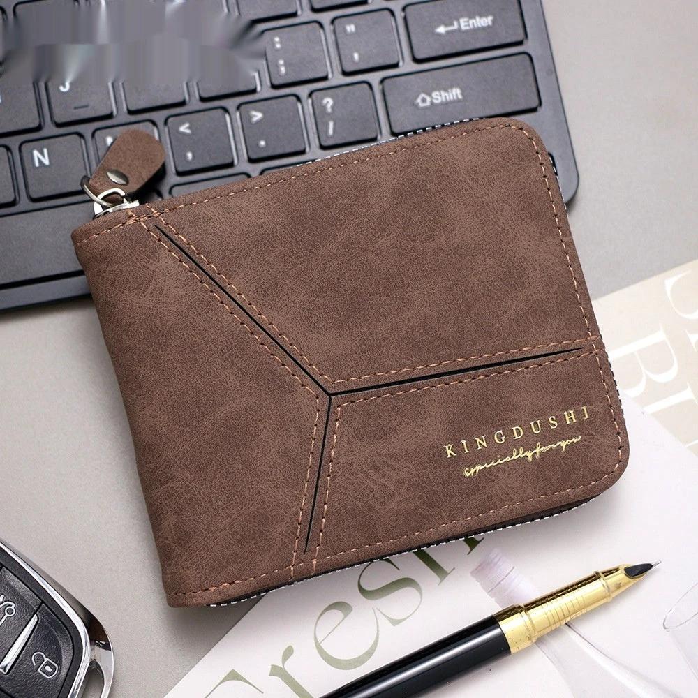 Matte Stitching Men's Short Wallet Multiple Card Slots by GJG Denim