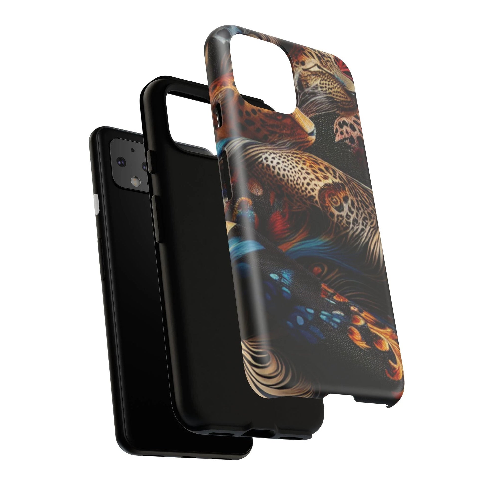 Stylish Tough Phone Case with Elegant Black and Gold Design by Printify