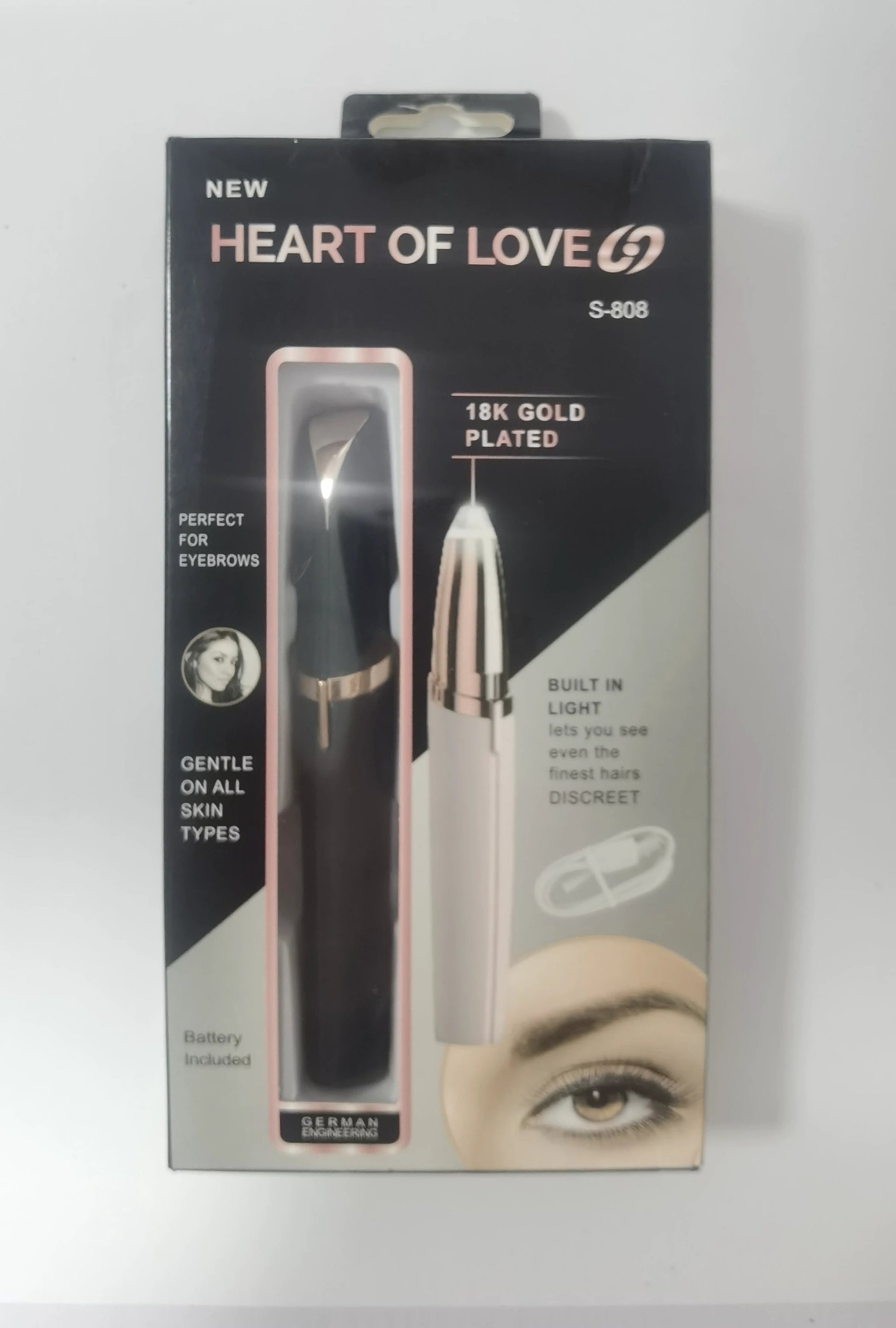 Mini Electric Eyebrow Trimmer Lipstick Brows Pen Hair Remover Painless Razor Epilator with LED Light by GJG Denim