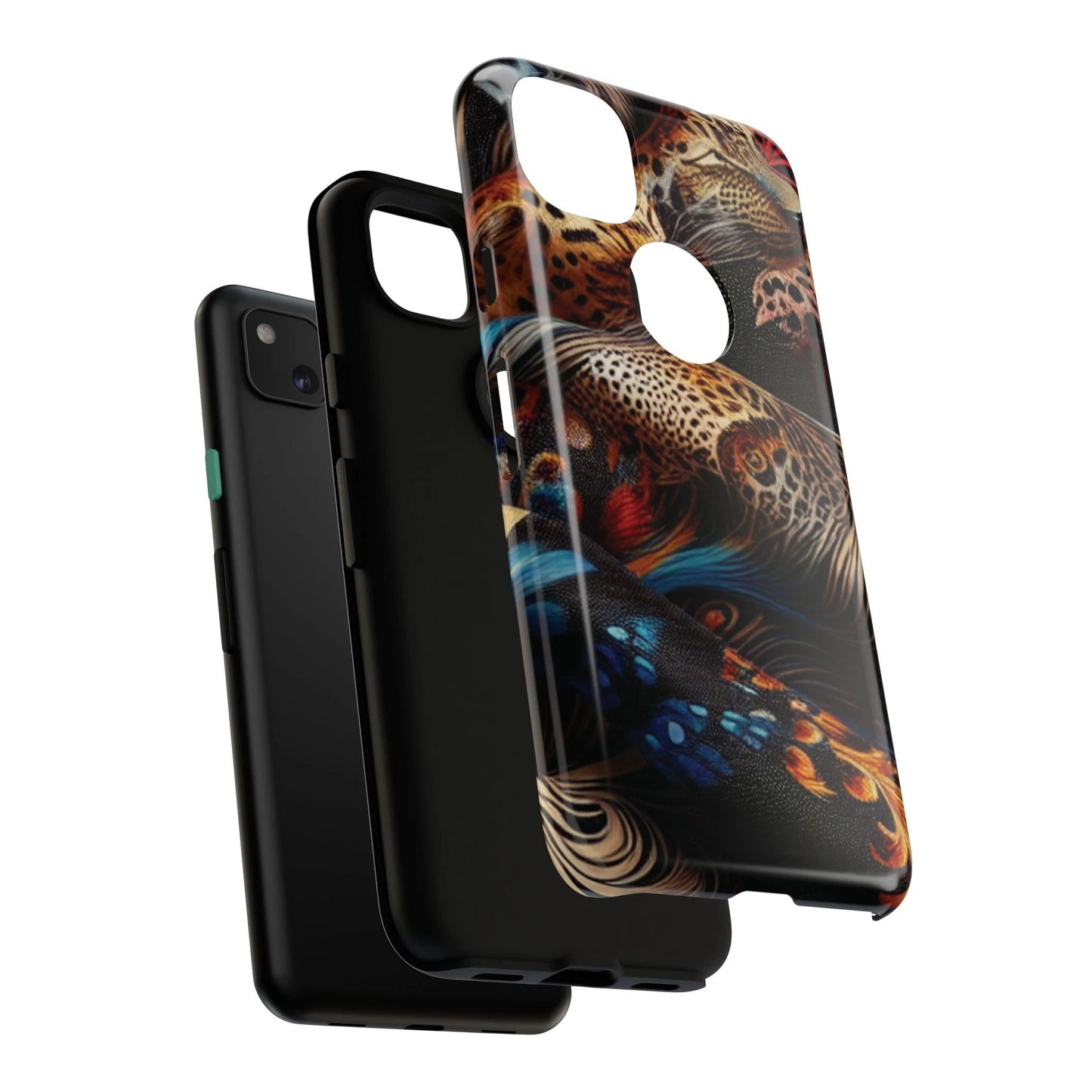 Stylish Tough Phone Case with Elegant Black and Gold Design by Printify