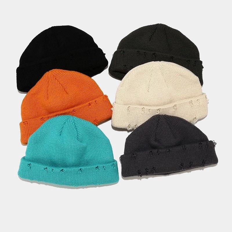 Men's Hole Knitted Beanie by GJG Denim
