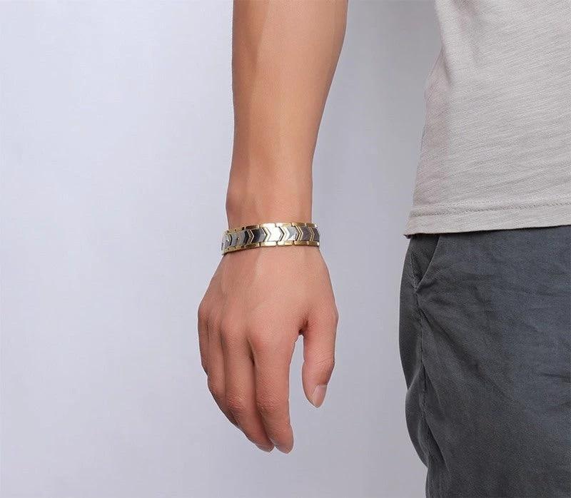 Men's Double Row Magnetic Bracelet by GJG Denim