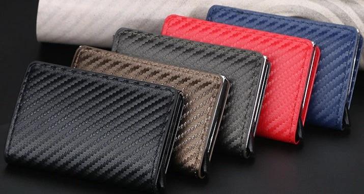 Automatic Pop-up Leather Card Holder For Men by GJG Denim