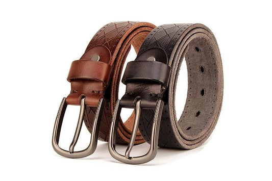 Men's Leather Pin Buckle Belt by GJG Denim