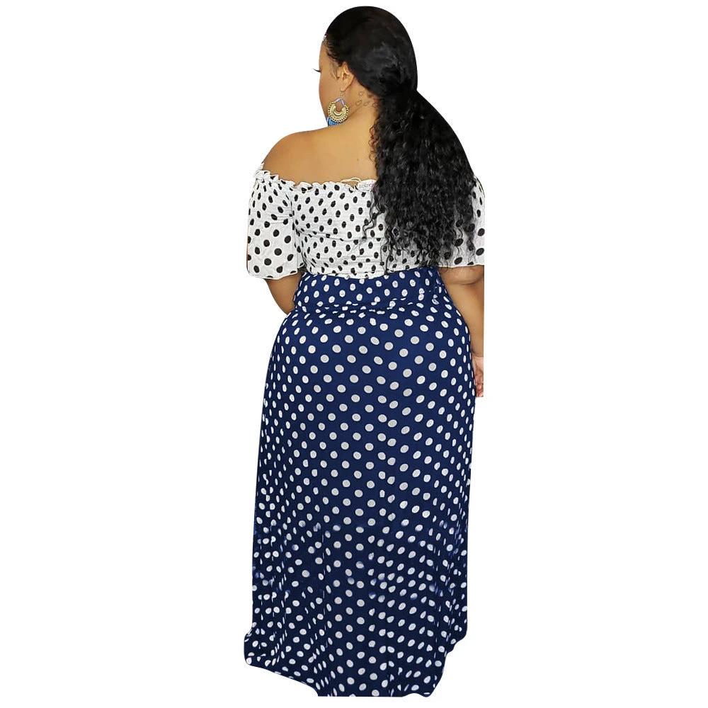 Lus size L-5XL women Summer Dot Print Slas by GJG Denim