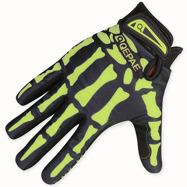 Sports Outdoor Full Finger Skull Riding Gloves For Men by GJG Denim